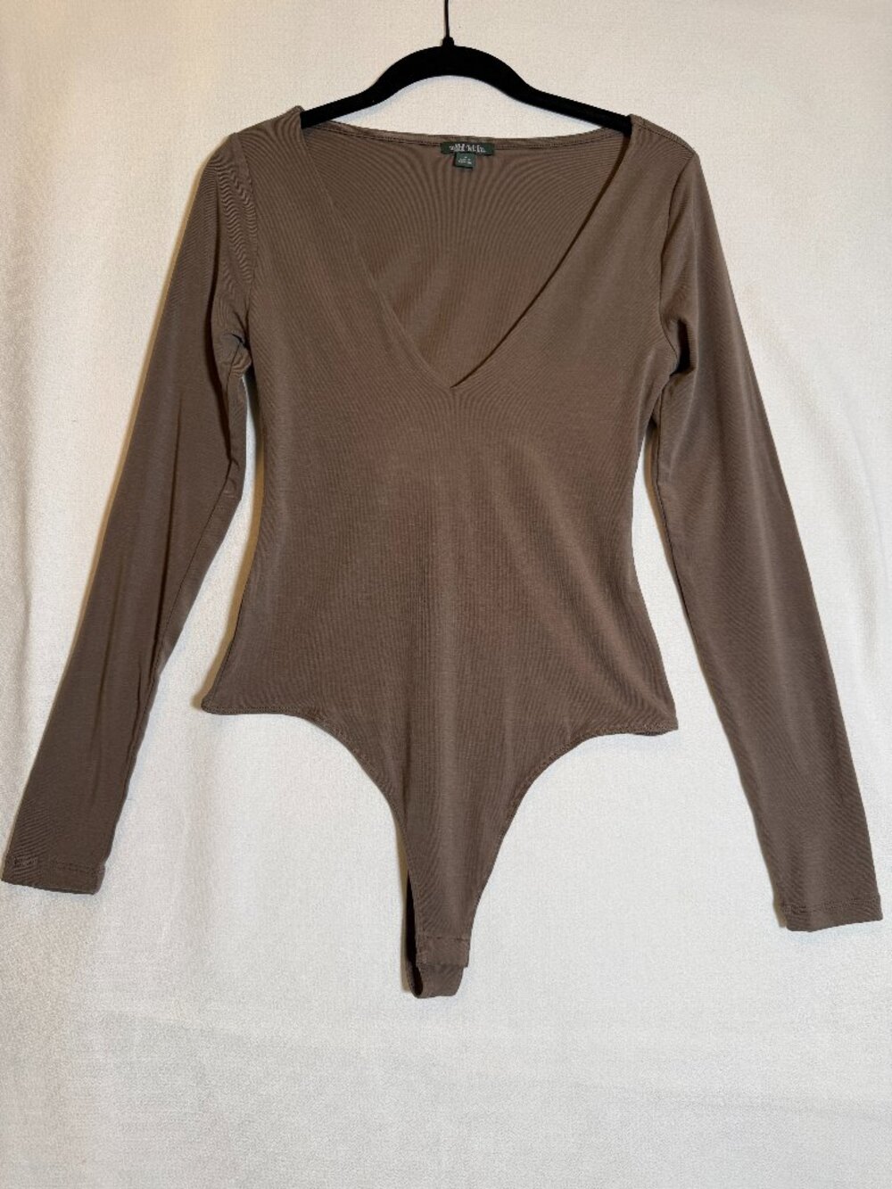 Wild Fable Women's Brown Bodysuit Long Sleeve Snap Closure Size M NWOT